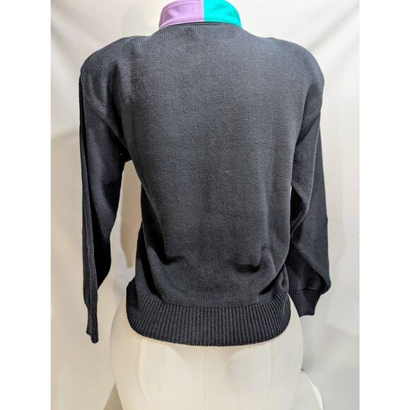 Vintage Talk of the Walk Atlantic City 100% Cotton Sweater Suede Appliqué S - Picture 6 of 8